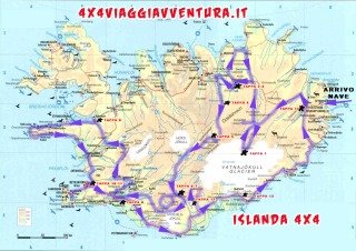 ISLANDA-MAPPA-VIAGGIO-4X4