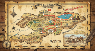 Mappa del Kirghizistan e viaggi 4x4